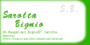 sarolta bignio business card